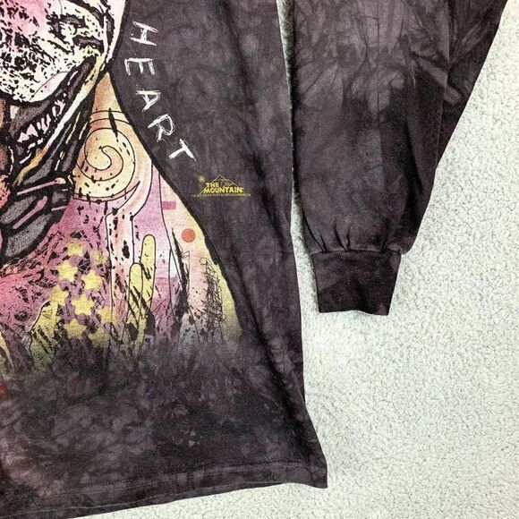 The Mountain Tie Dye Shirt Mens Medium Black Pit Bulls Long Sleeve Tee Casual‎ - Picture 4 of 11